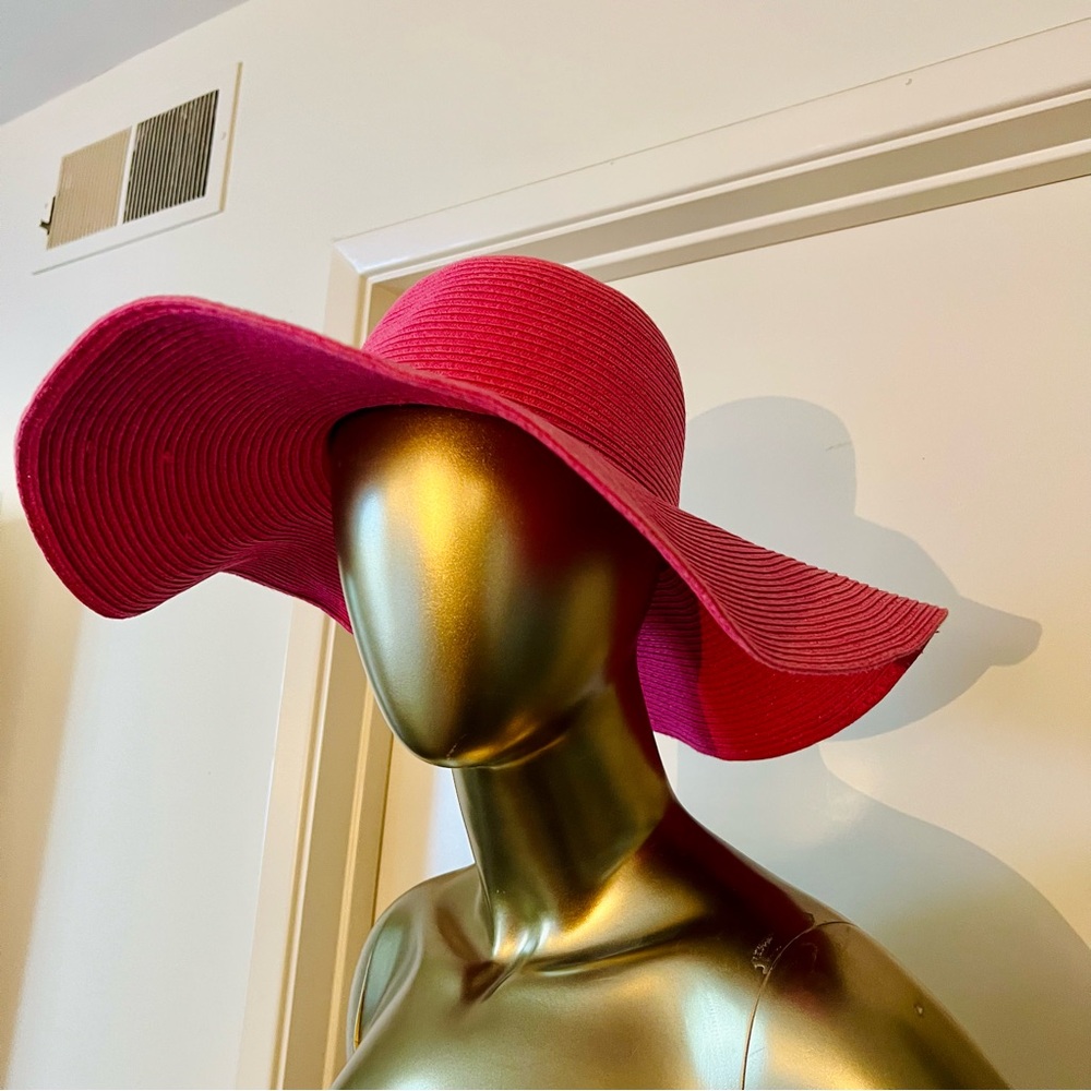 Elegant Pink Wide-Brim Hat